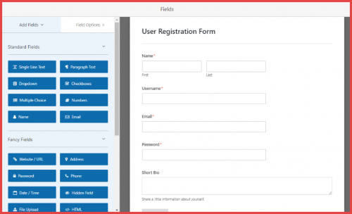 wpforms-custom login/registration